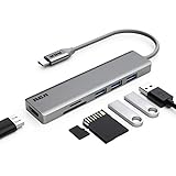 USB C Hub, RCA Adaptateur USB C avec HDMI 4K, Lecteur de Carte SD & Micro SD, 3 ports USB 3.0 pour MacBook Pro, ChromeBook, XPS, PC USB Type-C