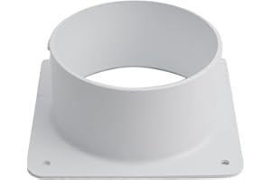 FUANA Flangia del connettore, flangia rotonda da parete, connettore in PVC per tubo di ventilazione, piastra di sfiato per asciugatrice piastra di condotto diritta da quadrata a rotonda (100 mm)