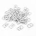 40 Pcs 1.8 x 1.1cm Metal Rectangular Shoes Needle Buckles Silver Tone