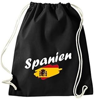 Shirtinstyle Gym Sack Gymnastics Bag Spain Flag, Land, Countries - Black, 46 cm x 36 cm