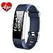 Produktbild Fitness Armband,Fitness Tracker mit Pulsuhr IP67 Wasserdicht Smart Aktivitätstracker Sport Armbanduhr Herzfrequenz Monitor Smartwatch Schrittzähler GPS für Android iOS Smartphone(Blau)- iPosible