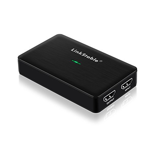 linkstable Juego Captura HD, HDMI A USB 3.0 para MacOS 10.12 y Windows10 (doble puerto HDMI, Negro)