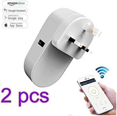 Wifi Smart Plug, Kuke 2pcs Mini Socket Outlet Smart Switch Wi-fi Enabled App and Voice Devices Control Anywhere and Anytime No Hub Required Remote Control Ligh Switch Compatible for Google Home
