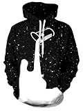 RAISEVERN Felpa con cappuccio a vita bassa stampata a vita bassa 90's Star Pouri