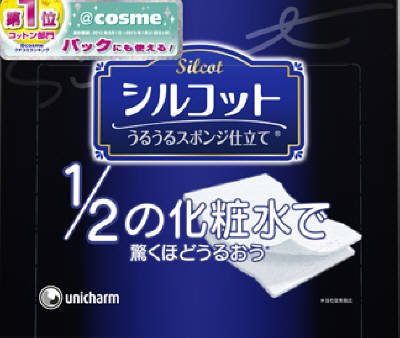 Unicharm Silcot Uruuru Sponge Facial Cotton 40 Sheets