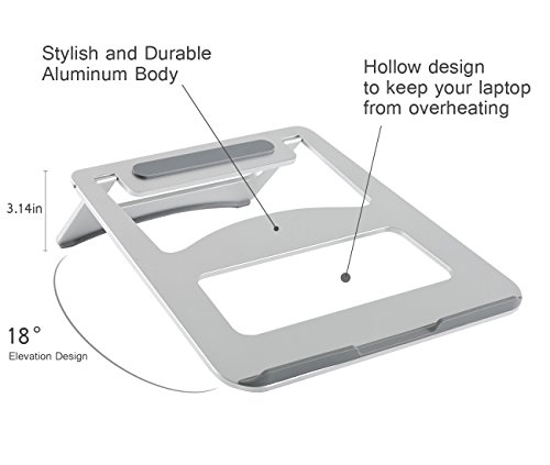 Faltbarer Laptop Ständer, J-Bonest Universal Aluminium Laptop-Standplatz Notizbuch-Kühlen Ergonomischer Komfortabler Notebook Halterung Leichtklapp Computer Halter für 11-15 Zoll (Faltbar) - 3