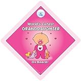 World's Cutest Granddaughter On Board, Car Sign, Baby On Board Sign, Novelty Car Sign, baby on board, Grandchild On Board Car Sign