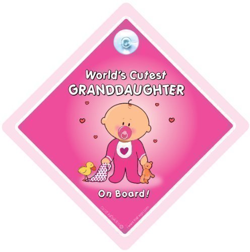 World's Cutest Granddaughter On Board, Car Sign, Baby On Board Sign, Novelty Car Sign, baby on board, Grandchild On Board Car Sign