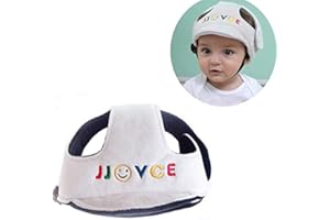 GEAGODELIA Xizfday Casque Sécurité Bébé Casque de Protection Anti Choc Sécurité Domestique Réglable Coton Éponge Motif Cartoon pour Enfant 6 Mois - 5 Ans (Gris)