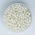 SATYAM KRAFT White Artificial Moti Beads (4mm) – 1200 Pieces Pearl Beads for DIY Jewelry Making, Beading, Crafting, Scrapbooking & Embroidery – Perfect for Valentine's Day Jewelry, Gifts & Craft Projects