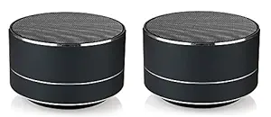 MAPON FASHION A10 Mini Portable Bluetooth Speaker with USB, Memory Card Slot(Pack of 2) (Black)
