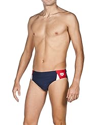 Arena Slips Drom Bañador, hombre, Badehose Slip Drom, Azul marino/rojo/blanco, 6