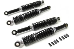 STREETPARTS24 4x Stoßdämpfer Schwarz Tieferlegung Set 260mm & 280mm – Verstellbar passend für Simson Schwalbe KR51, KR51/1, KR51/2, Sperber, Habicht, Duo | Hydraulisch gefederte Stoßdämpfer