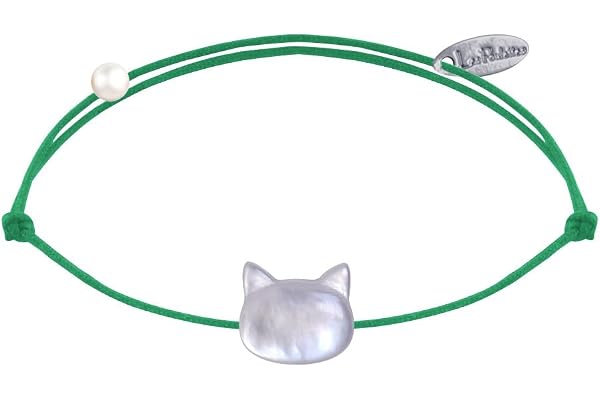 LES POULETTES BIJOUX - Bracelet Lien Tête de Chat en Nacre