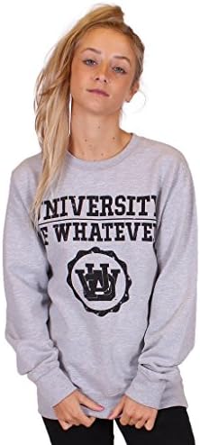 University of Whatever Lazy Range Throw on Women's Crewneck Sweater - Grey UK 14-16