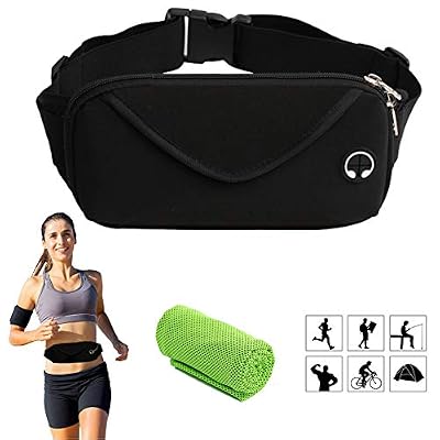 Moliwen Femme Homme Ceinture de Course, Sac Banane de Sport Etanche Sacoche Pochette Running Belt Réglable pour Argent Passeport Billets Téléphone Portable, Convient pour Escalade,Vélo,Voyage,Jogging