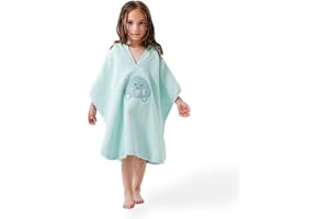 Ankibaby badponcho med sött kaninmotiv – 100 % bomull med huva – mjuk, absorberande och hudvänlig – lämplig för nyfödda och s