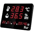 R-TEK Digital Hygrometer, Digital Temperature Humidity Meter,Temperature Humidity Meter, digital humidity big screen meter, Humidity date time (8inch)