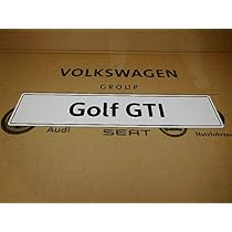 Supports Plaque Immatriculation GTI Noir Volkswagen | Lot De 2 | Pour Plaques EU 520x110mm | Original VW