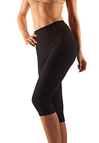 Farmacell Silver 522 (Nero, S/M) Pantaloncino lungo massaggiante anticellulite con fibra d'argento