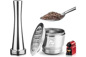 I CAFILAS Cápsula de Ne spresso Reutilizable y rellenable de Acero Inoxidable, cápsula de Repuesto, cápsula de café, Sabor al café