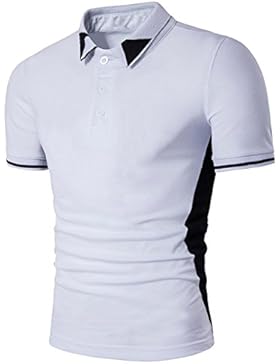 Amlaiworld Männer Stand-up Kragen Solid Color T-Shirt, Männer Kurzarm T-Shirt