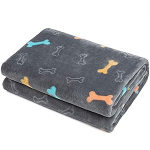 ALLISANDRO – Manta de Forro Polar para Perros, Lavable, cálida y acogedora, para Perros y Gatos 100x80cm Gris