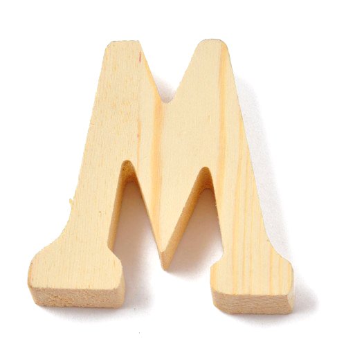 Holzbuchstabe / Buchstabe "M" (Natur / 8 cm)