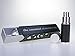 The Essential Atomizer Co. Saffiano Black Leather with Silver Finish Perfume or Aftershave Refillable Travel Atomiser, 8ml, Includes Funnel and Gift Box