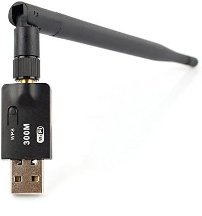 300Mbps Wireless USB Wifi Adapter Mini Dongle with External Antenna Wide Coverage Stable Signal for Windows XP / Vista / 7, Max, Linux Operating System PC Laptop Desktop Computer