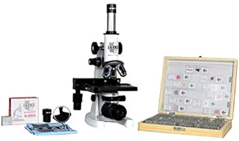 Esaw AWARDED-2018 Best Microscope for Students with MAG.100X-1500X and 100 Prepared Slides