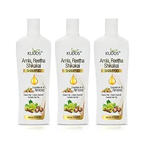 KUDOS AMLA, REETHA SHIKAKAI SHAMPOO 500ML PACK OF 3