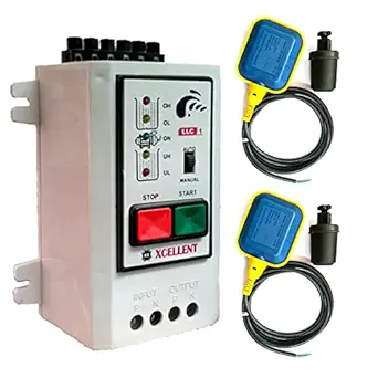 XCELLENT Plastic Fully Automatic Water Level Controller, Water Level Indicator, Water Level Switch with Up and Down Tank Sensor, White, Single Phase Electricity Compatible (Liquid Level Controller)