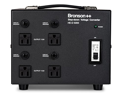 Bronson++ Convertidor de Voltaje HE-D 5000 - Salida 110/120 Voltios CA - Transformador de Núcleo Toroidal EEUU de 5000 Vatios - 110V 120V 5000W Bronson