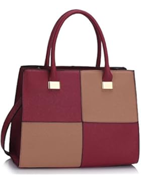 LeahWard® Genuine Kunstleder Tote Schultertasche Damen Groß Essener Groß Prüfen Taschen 153