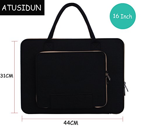 16 Zoll Laptop Schutzh  lle Filz Tasche H  lle Sleeve Case Laptoptasche Notebooktasche Schwarz