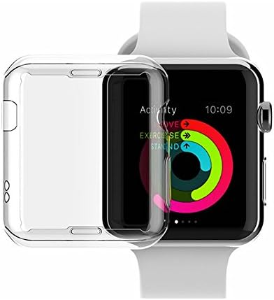 Apple Watch Series 3 Case, Soft Clear TPU Full Screen Protector with Ultra Thin Lightweight All-around Cover for iWatch Series 3 2017 (38mm), Skitic