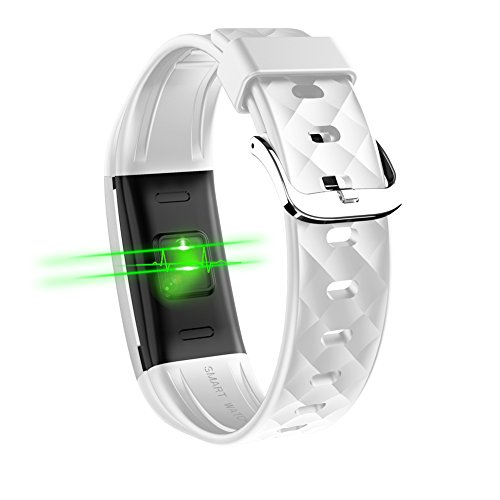 Jcotton Bluetooth Smart Watch IP67 Wasserdichte Smart Armband Herzfrequenz-Monitor Sport Wristband Fitness Tracker Multi-Sport-Modus Gesundheit Monitor Pedometer Anruf Nachricht Erinnerung für IOS Android Phone (weiß) - 2