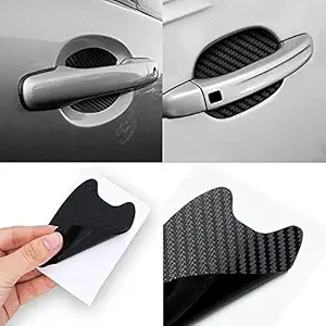 Glaceon Universal 3D Carbon Fiber Car Door Handle Paint Scratch Protector Sticker Auto Door Handle Cups Protective Pad|| Multi || (4 Pcs)