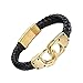 Produktbild GYJUN Herren 18K Gold Plated Link Kette Armbänder 316L Edelstahl Infinity männliche Leder Bettelarmbänder , one size