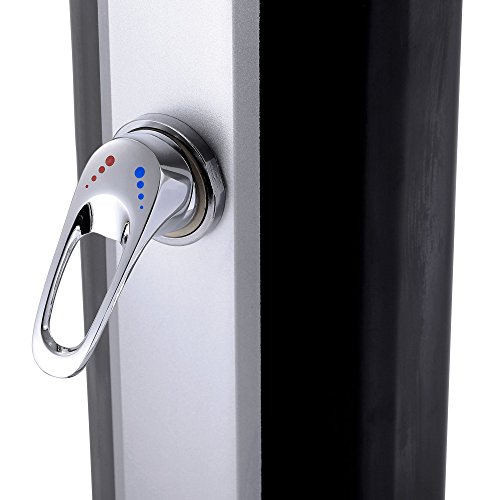 ZELSIUS Solardusche „Emerald“ Gartendusche mit Wasserhahn Pool Dusche 35 Liter Schwarz mit Silber - 3