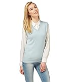 Wool Overs Women's Cashmere & Cotton V Neck Slipover Jumper