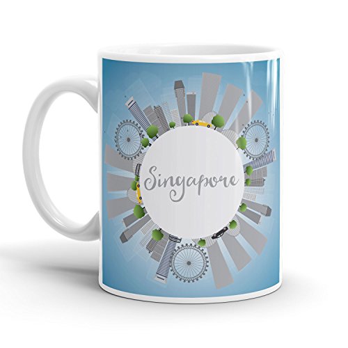 Preisvergleich Produktbild Singapur Skyline - Tasse / Becher