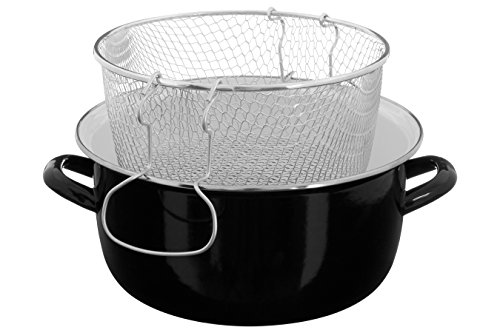 Premier Housewares Frittiertopf, Pyrex-Deckel, 6 x 33 x 27 cm, 5 l, schwarz - 3
