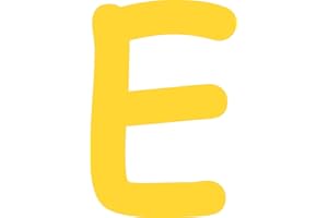 Kleckerliese Alphabet Buchstaben 4cm selbstklebende Aufkleber Wand Fenster Tür Boote Auto Kinderzimmer STICKER E - Höhe 4cm, Farbe Gelb