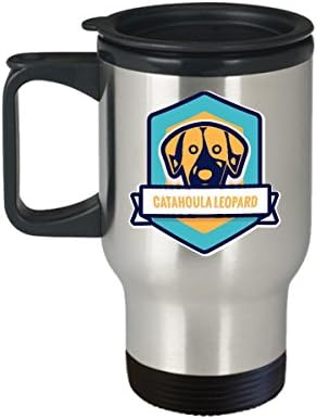 Leopard Travel Coffee Mug - Catahoula - Dogs Lover Gifts - 14 Oz Stainless Steel Cup