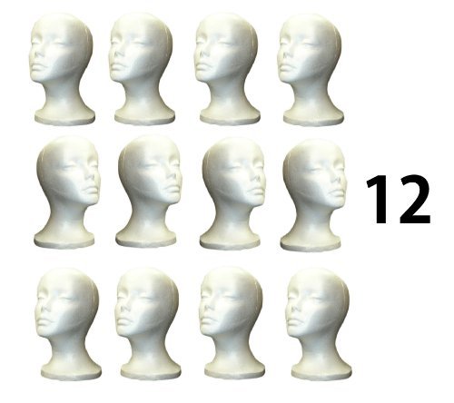 Shany Styrofoam Model Heads/ Hat Wig Foam Mannequin/ Half Dozen Jumbo Pack