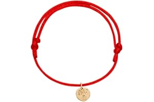 KAKI La Felicità è Nelle Piccole Cose Braccialetto Filo Rosso del Destino Singolo Oro, Akai Ito 赤い糸, Bracciale Amicizia e Amore, Regalo Simbolico per Lui e Lei