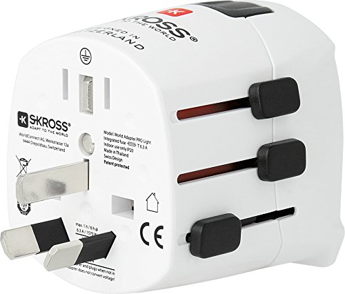 SKROSS PRO Light: 3-Pol-Reiseadapter für Reisende aus Europa (Schuko-Standard) mit patentiertem Länderschiebersystem für Reisen in über 100 Länder (USA, UK, Australien, China, …) - 5