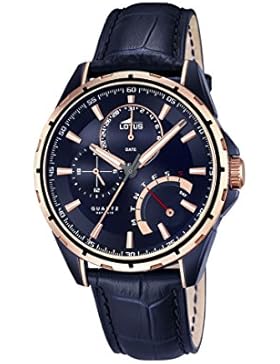 Lotus Herren Armbanduhr mit Blau Zifferblatt Analog Display und Blau Lederband 18210/1